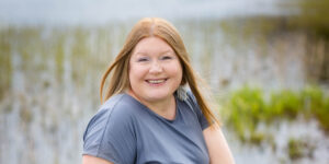 Hannah portrait in front of lake