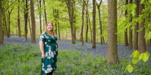 Hannah in bluebell woods.